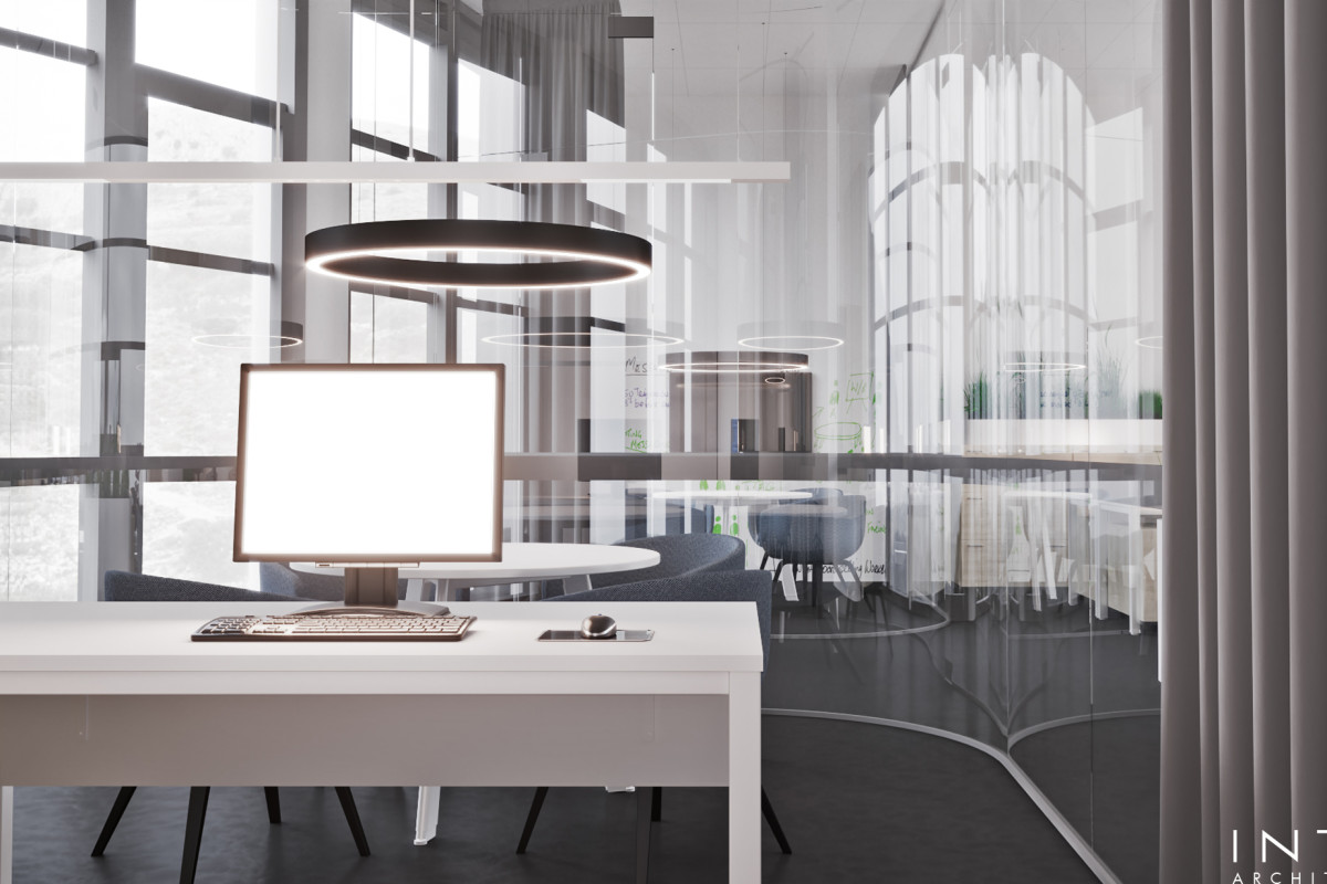 Nowoczesne biuro open space w Poznaniu z wydzielonymi strefami spotkań